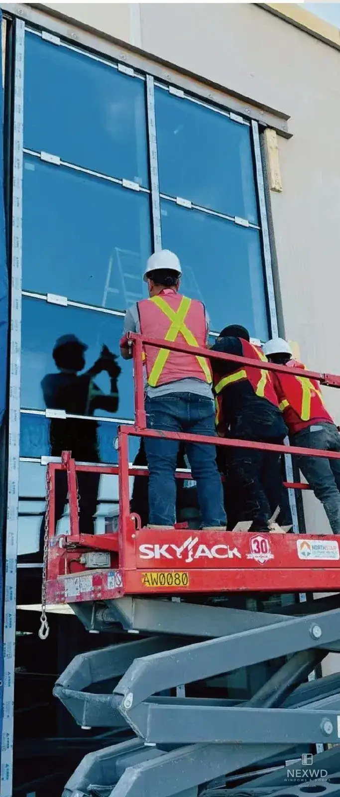 Crew setting NEXWD windows on a California jobsite